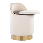 Marla 18" Vanity Stool - Gold Metal, Cream Velvet