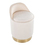Marla 18" Vanity Stool - Gold Metal, Cream Velvet