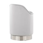 Marla 18" Vanity Stool - Chrome Metal, Silver Velvet