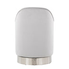 Marla 18" Vanity Stool - Chrome Metal, Silver Velvet