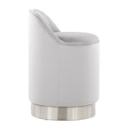 Marla 18" Vanity Stool - Chrome Metal, Silver Velvet