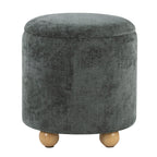 Bacci Ottoman - Set of 2 - Natural Wood, Green Fabric