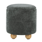 Bacci Ottoman - Set of 2 - Natural Wood, Green Fabric