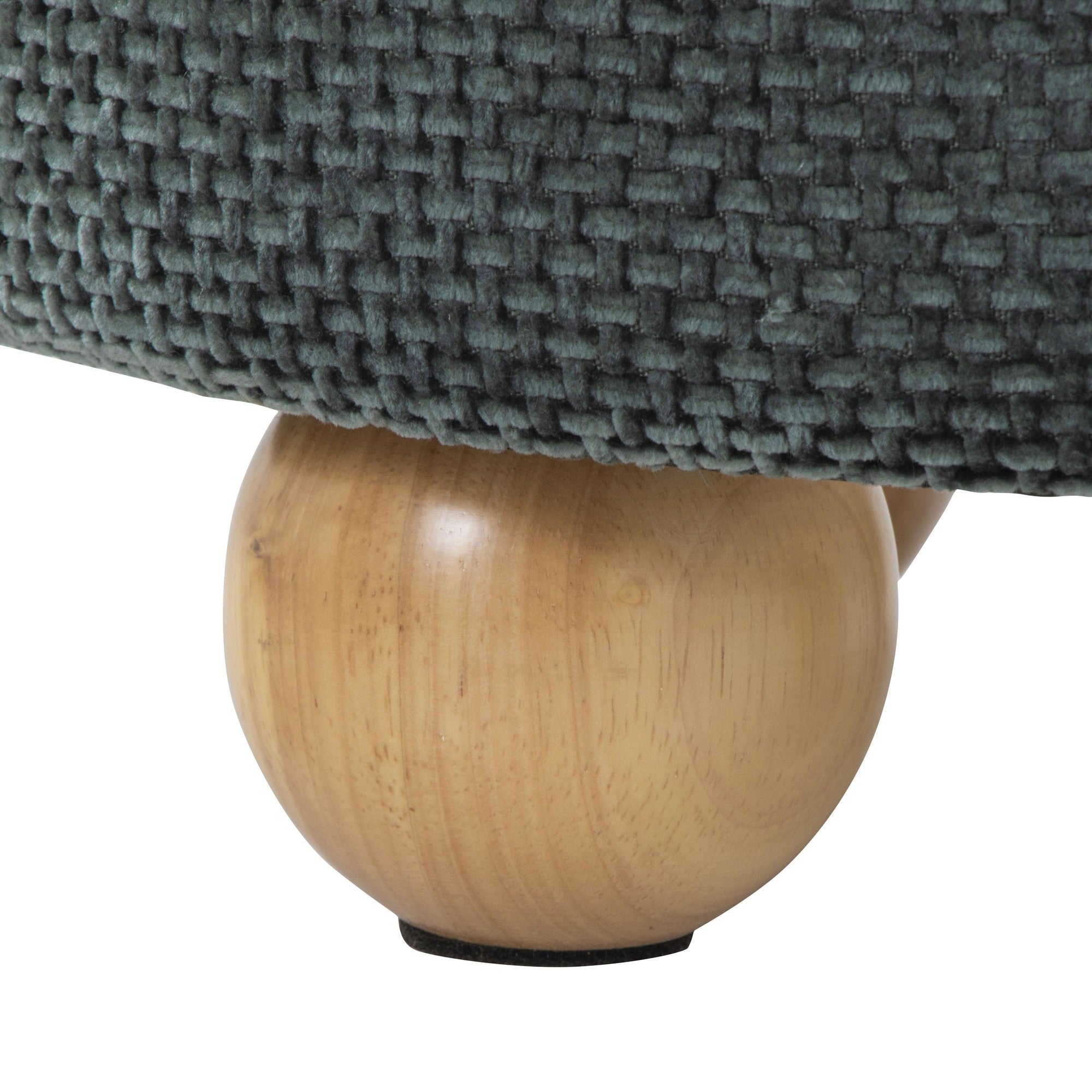 Bacci Ottoman - Set of 2 - Natural Wood, Green Fabric