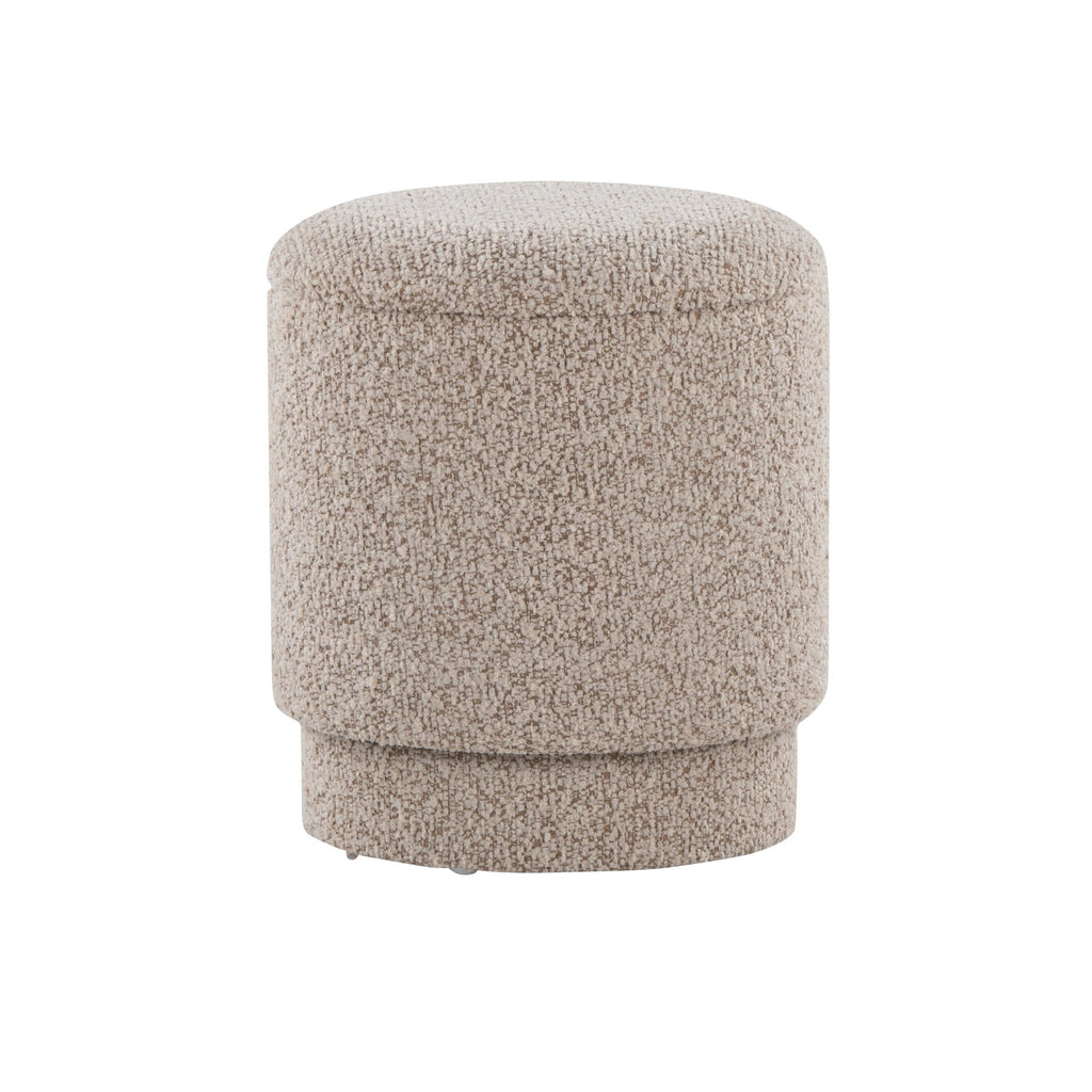 Marla Upholstered Ottoman 2-Piece Set - Light Brown Fabric