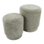 Marla Upholstered Ottoman 2-Piece Set - Green Fabric