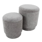 Marla Upholstered Ottoman 2-Piece Set - Grey Fabric