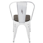 Oregon Dining Chair - Set of 2 - Vintage White Metal, Espresso Bamboo