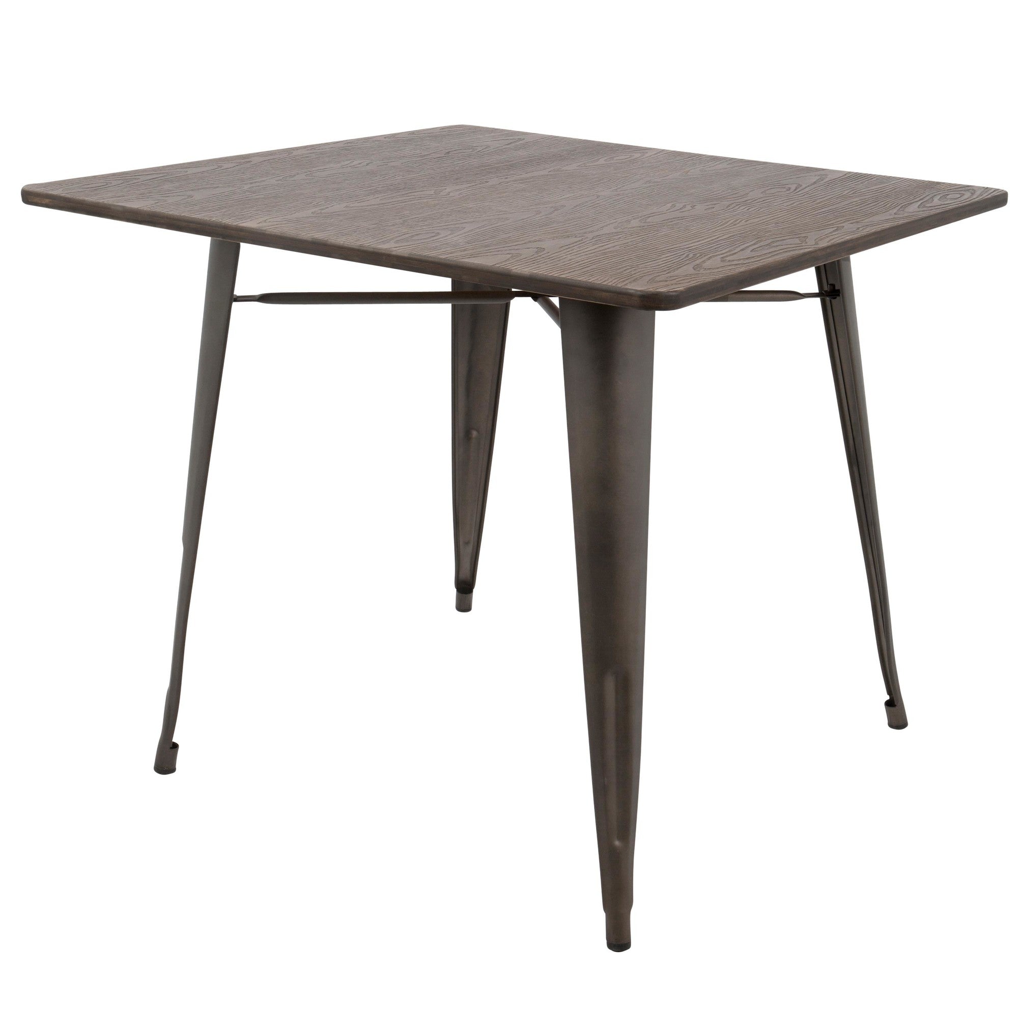 Oregon Dinette Table - Antique Metal, Espresso Bamboo