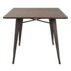 Oregon Dinette Table - Antique Metal, Espresso Bamboo