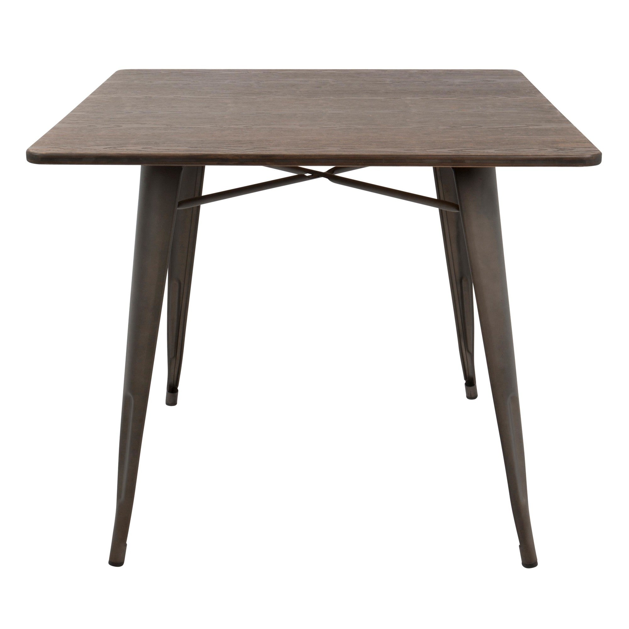 Oregon Dinette Table - Antique Metal, Espresso Bamboo