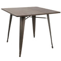Oregon Dinette Table - Antique Metal, Espresso Bamboo