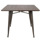 Oregon Dinette Table - Antique Metal, Espresso Bamboo
