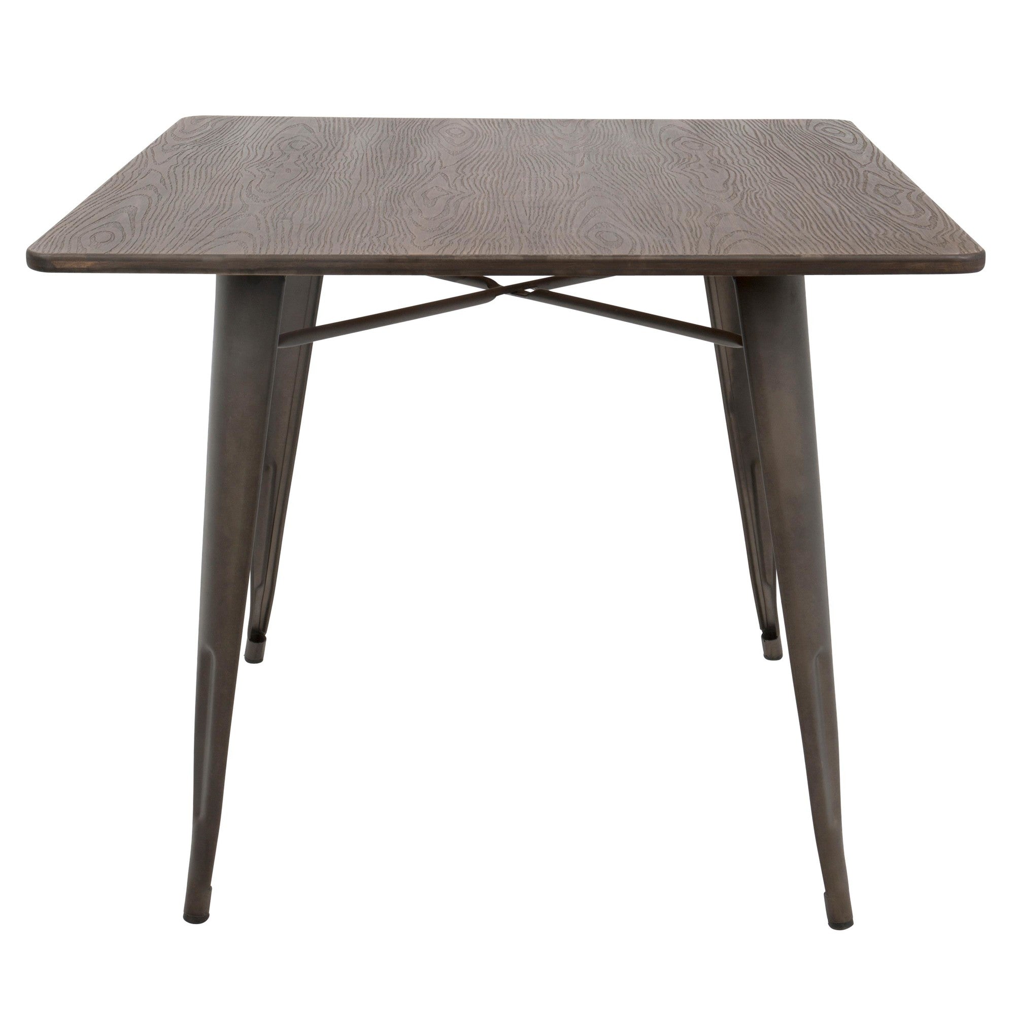 Oregon Dinette Table - Antique Metal, Espresso Bamboo
