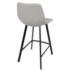 Outlaw 26" Fixed-Height Counter Stool - Set of 2 - Black Metal, Grey PU