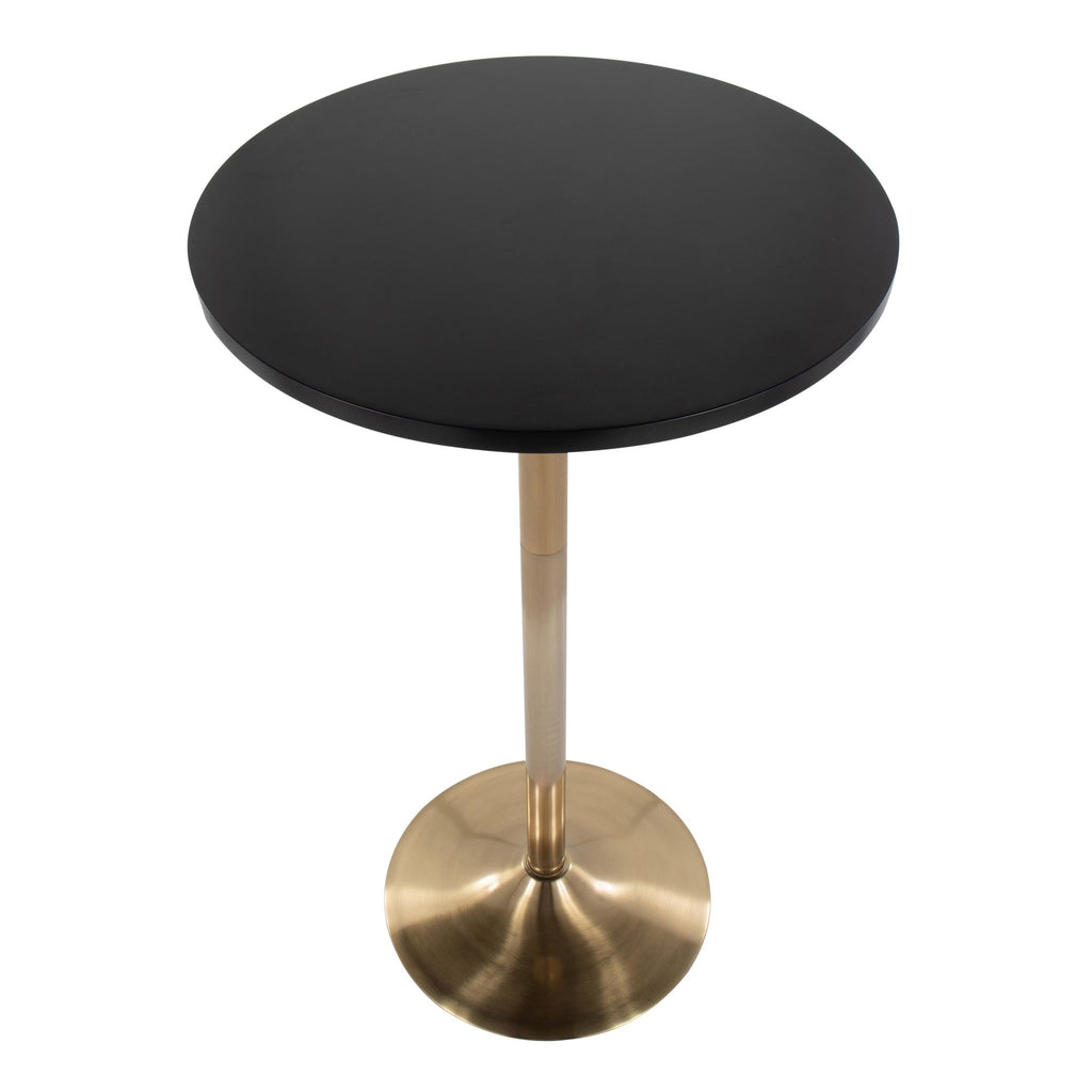Pebble Table - Gold Metal, Black Mdf
