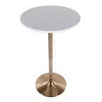 Pebble Table - Gold Metal, White Mdf