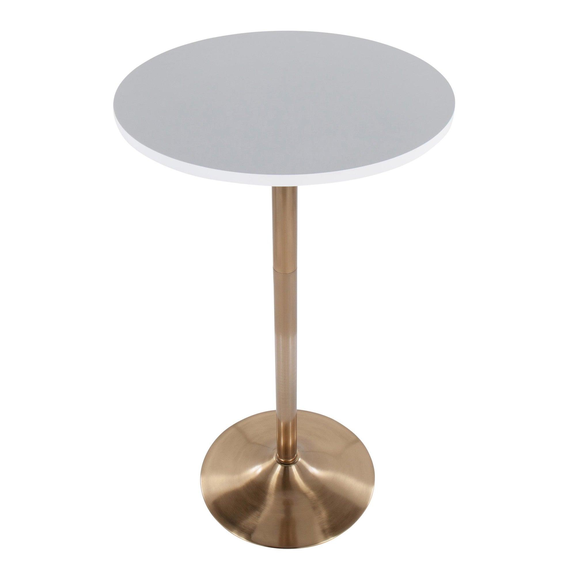 Pebble Table - Gold Metal, White Mdf