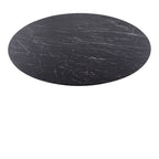 Pebble Mod Table - White Metal, Black Marble Veneer