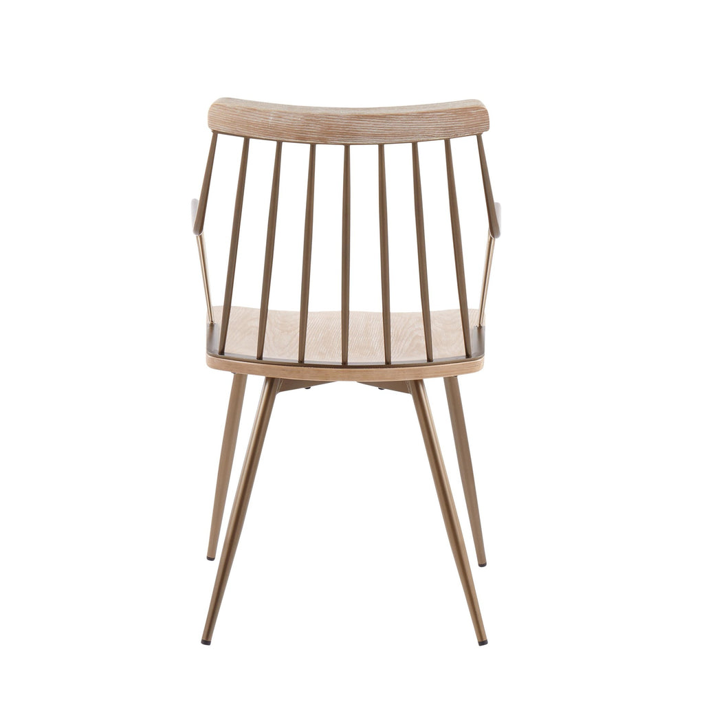 Preston Chair - Antique Copper Metal, Whitewashed Wood