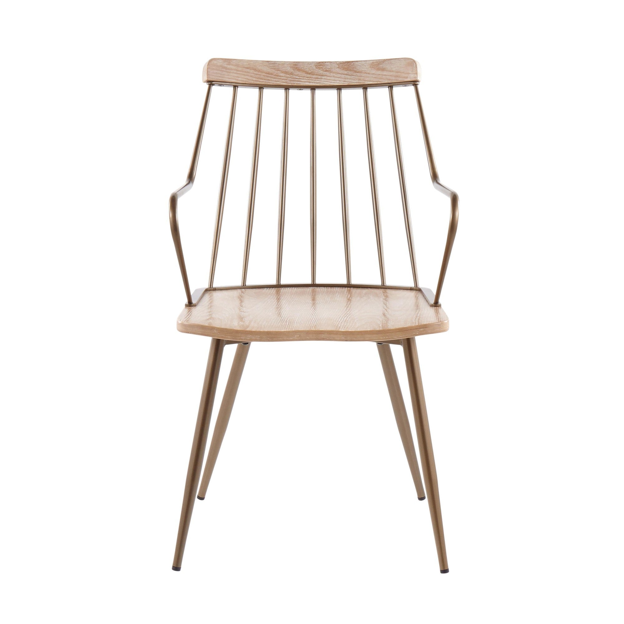 Preston Chair - Antique Copper Metal, Whitewashed Wood