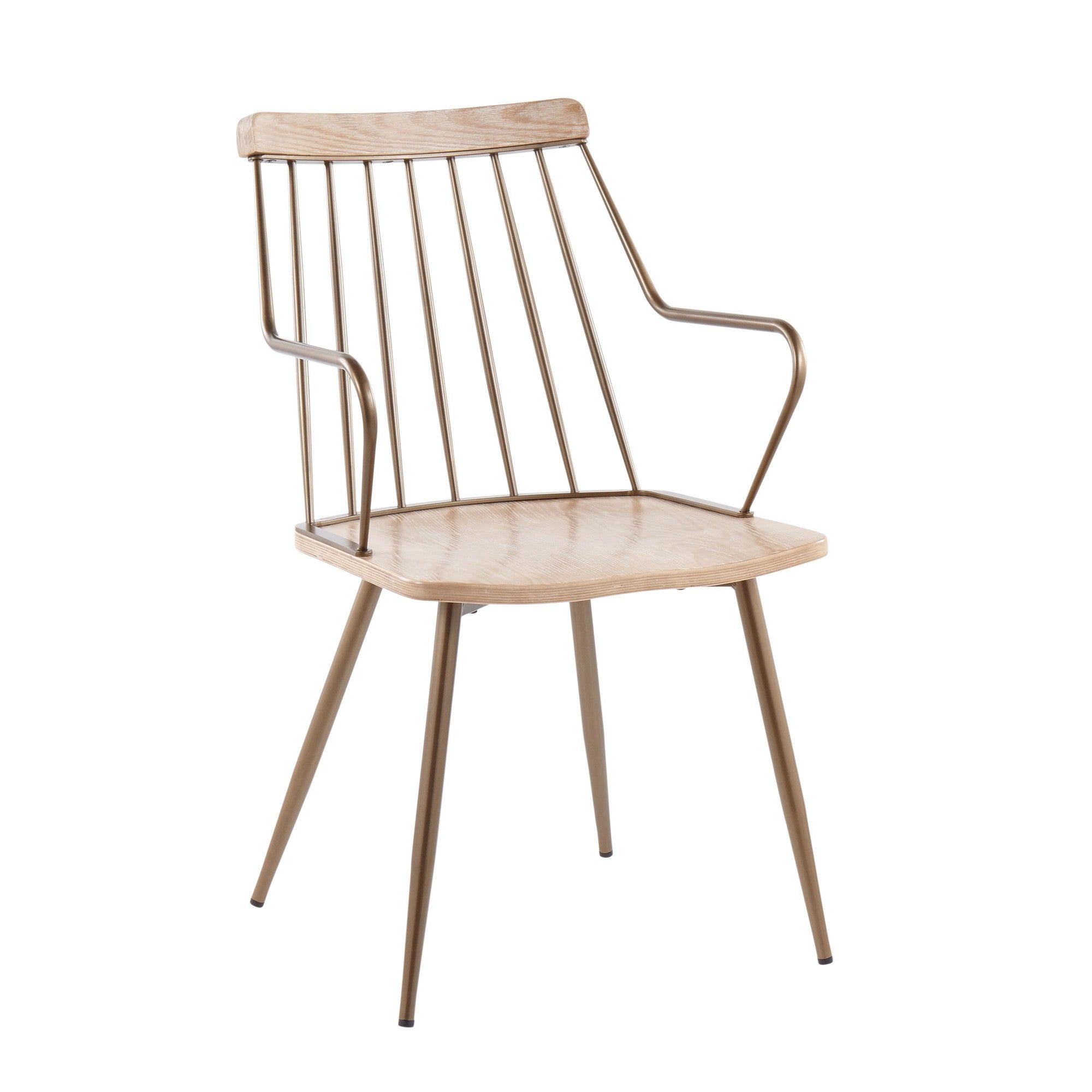 Preston Chair - Antique Copper Metal, Whitewashed Wood