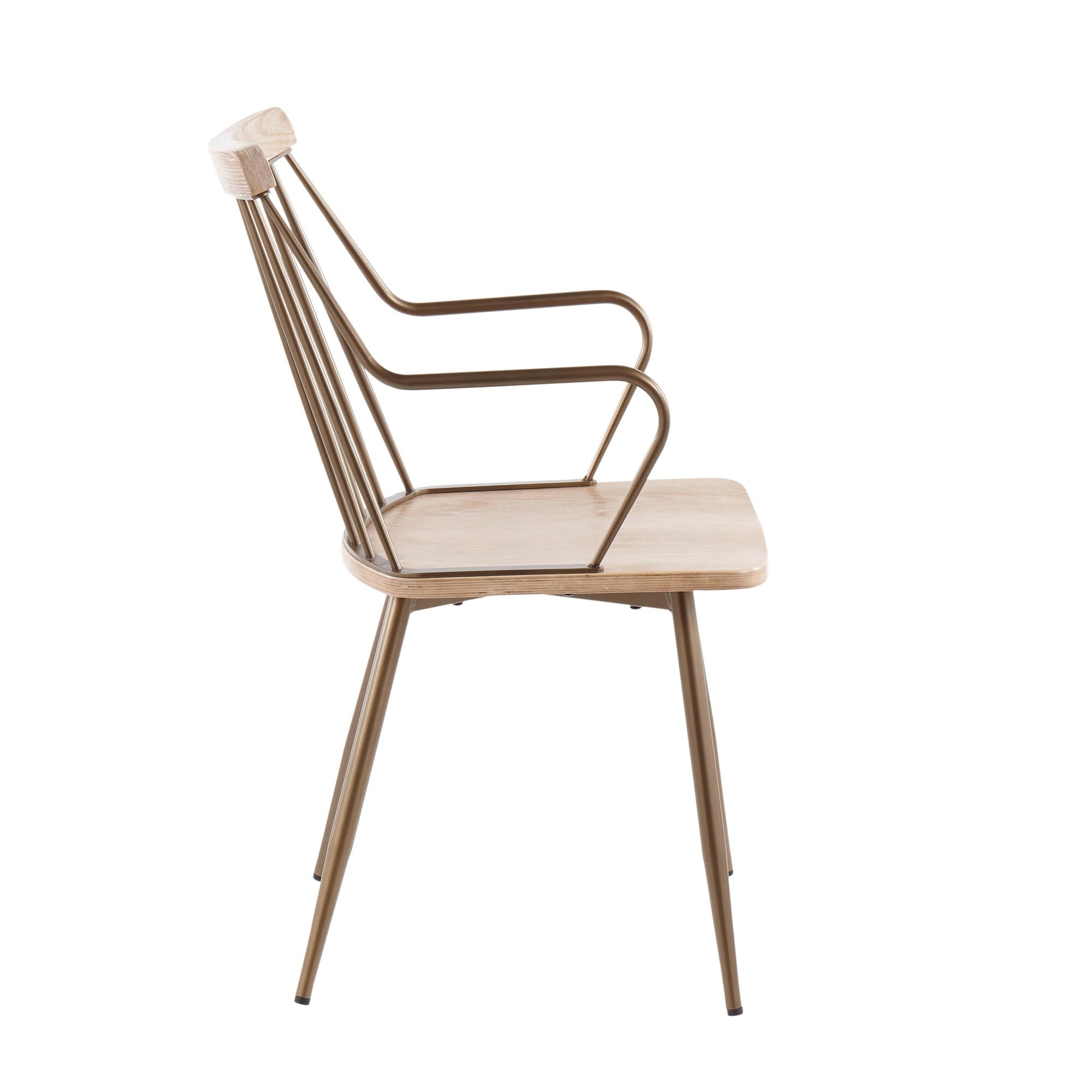 Preston Chair - Antique Copper Metal, Whitewashed Wood