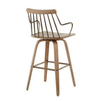 Preston 26" Fixed-Height Counter Stool - Whitewashed Wood, Antique Copper Metal