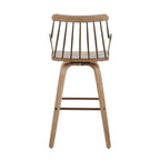 Preston 26" Fixed-Height Counter Stool - Whitewashed Wood, Antique Copper Metal