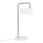 Puck Table Lamp - White Metal, Nickel Metal