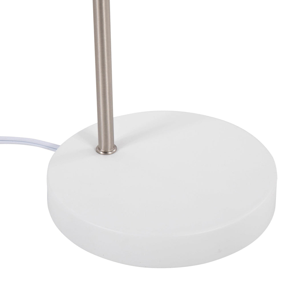 Puck Table Lamp - White Metal, Nickel Metal