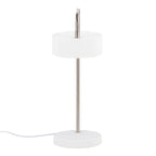 Puck Table Lamp - White Metal, Nickel Metal