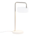 Puck Table Lamp - White Metal, Nickel Metal