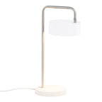 Puck Table Lamp - White Metal, Nickel Metal
