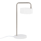 Puck Table Lamp - White Metal, Nickel Metal