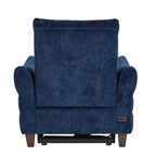 Slope Upholstered Power Recliner - Espresso Wood, Blue Indigo Fabric