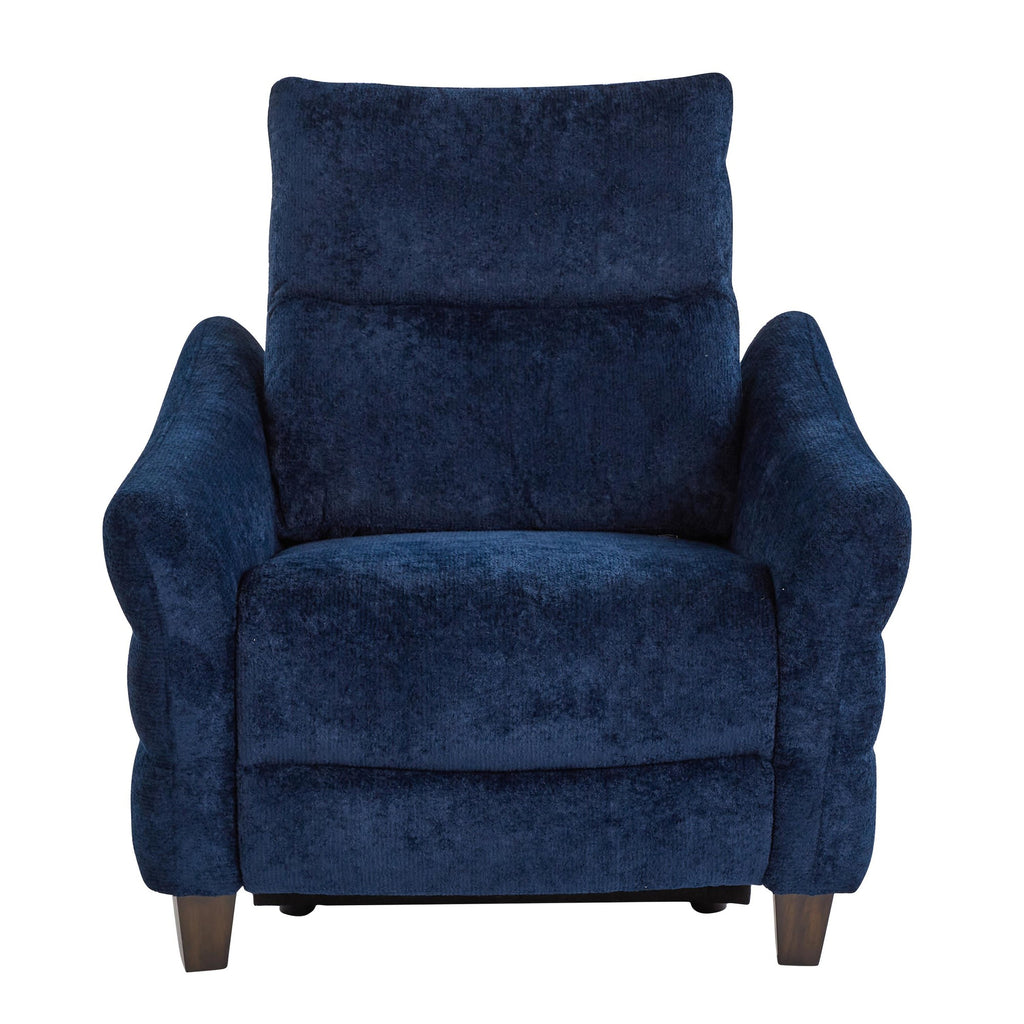 Slope Upholstered Power Recliner - Espresso Wood, Blue Indigo Fabric