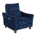 Slope Upholstered Power Recliner - Espresso Wood, Blue Indigo Fabric