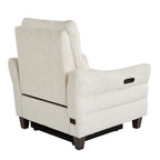 Slope Upholstered Power Recliner - Espresso Wood, Cream Fabric