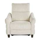 Slope Upholstered Power Recliner - Espresso Wood, Cream Fabric