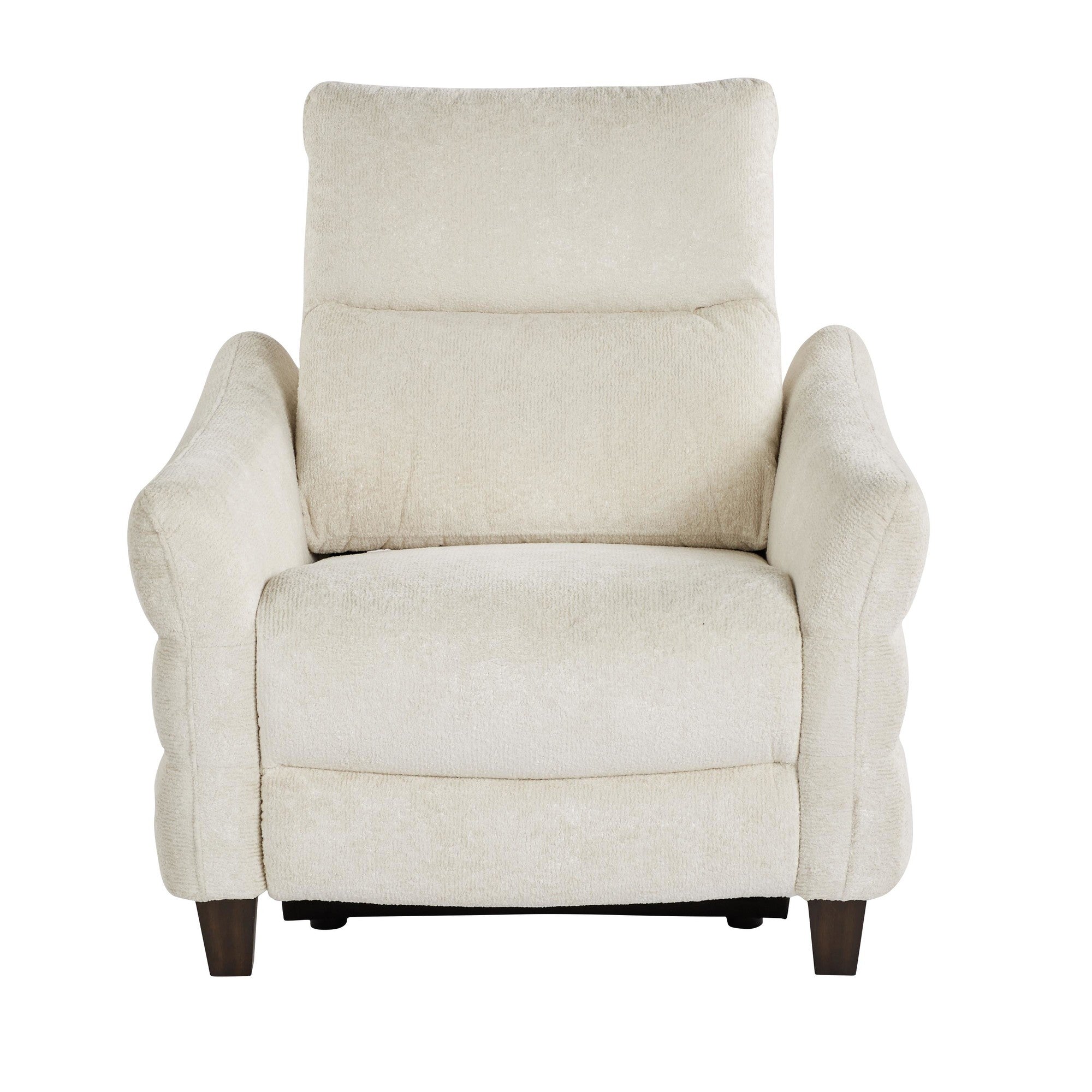 Slope Upholstered Power Recliner - Espresso Wood, Cream Fabric