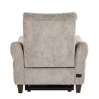 Slope Upholstered Power Recliner - Espresso Wood, Pewter Fabric