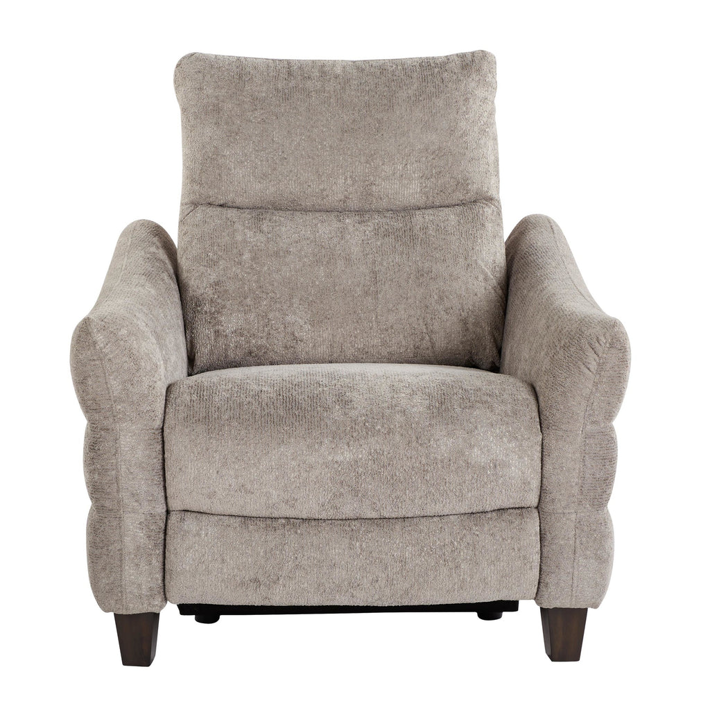 Slope Upholstered Power Recliner - Espresso Wood, Pewter Fabric