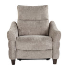 Slope Upholstered Power Recliner - Espresso Wood, Pewter Fabric