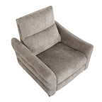 Slope Upholstered Power Recliner - Espresso Wood, Pewter Fabric