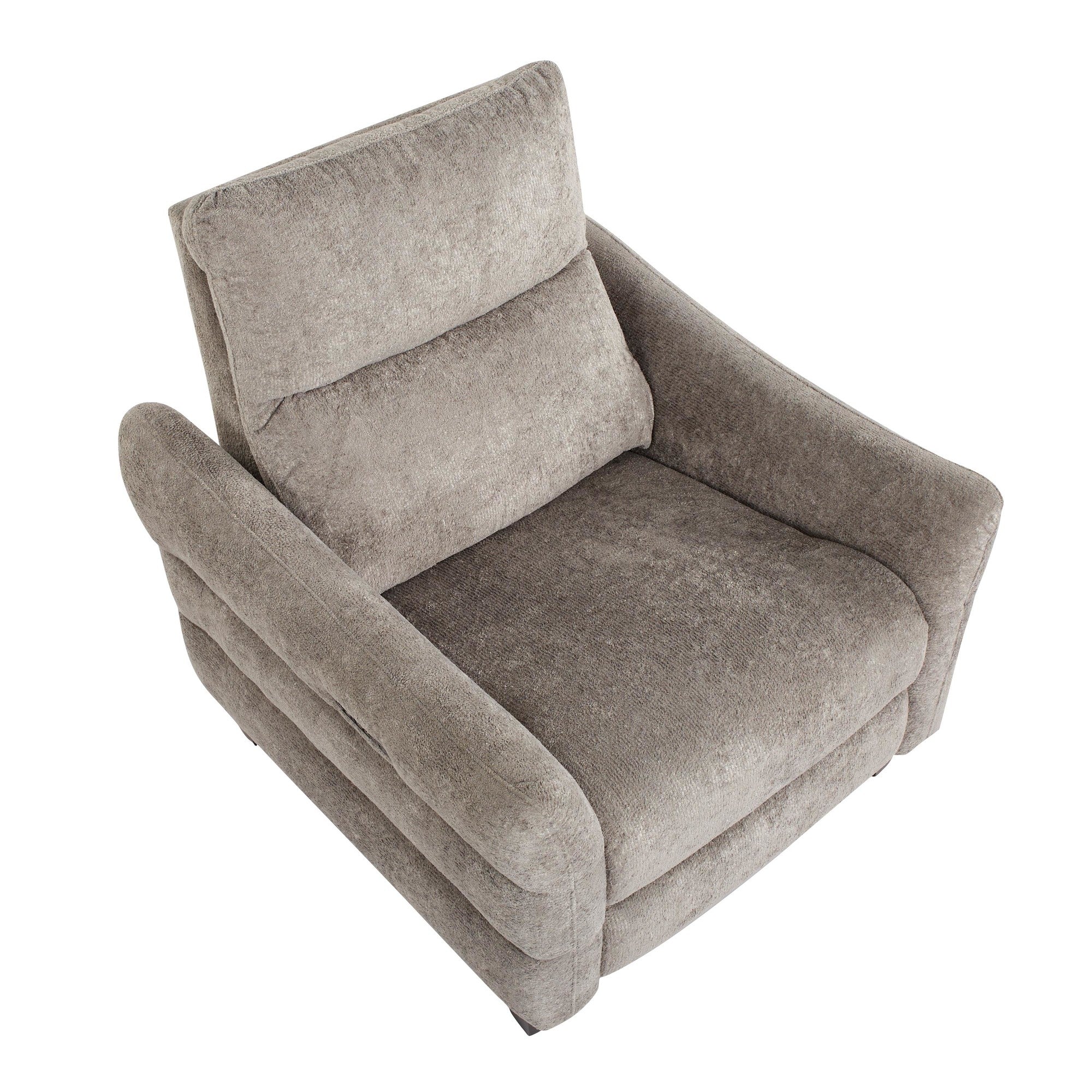 Slope Upholstered Power Recliner - Espresso Wood, Pewter Fabric