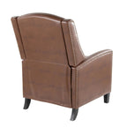 Stanley Recliner - Black Wood, Brown PU