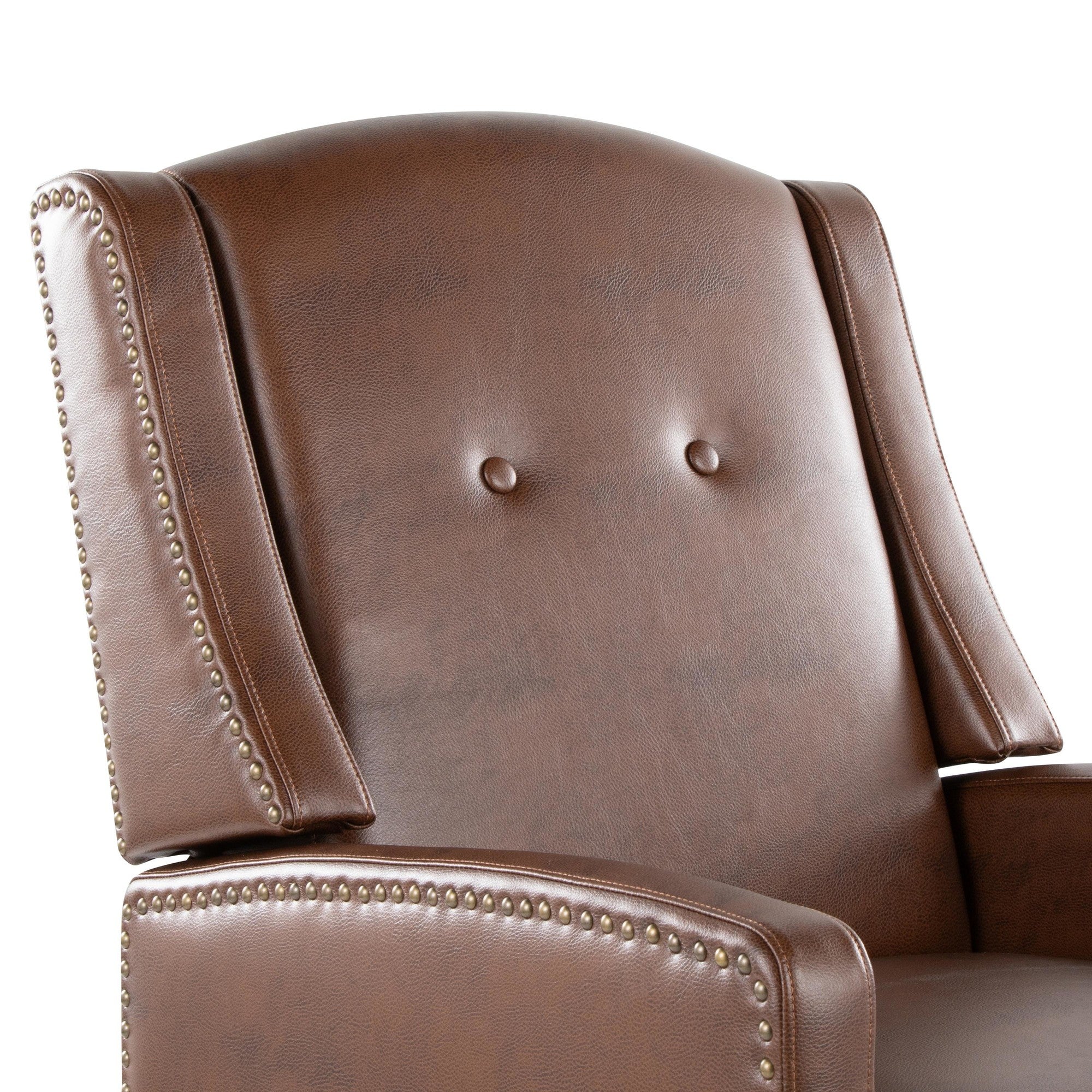 Stanley Recliner - Black Wood, Brown PU