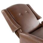 Stanley Recliner - Black Wood, Brown PU