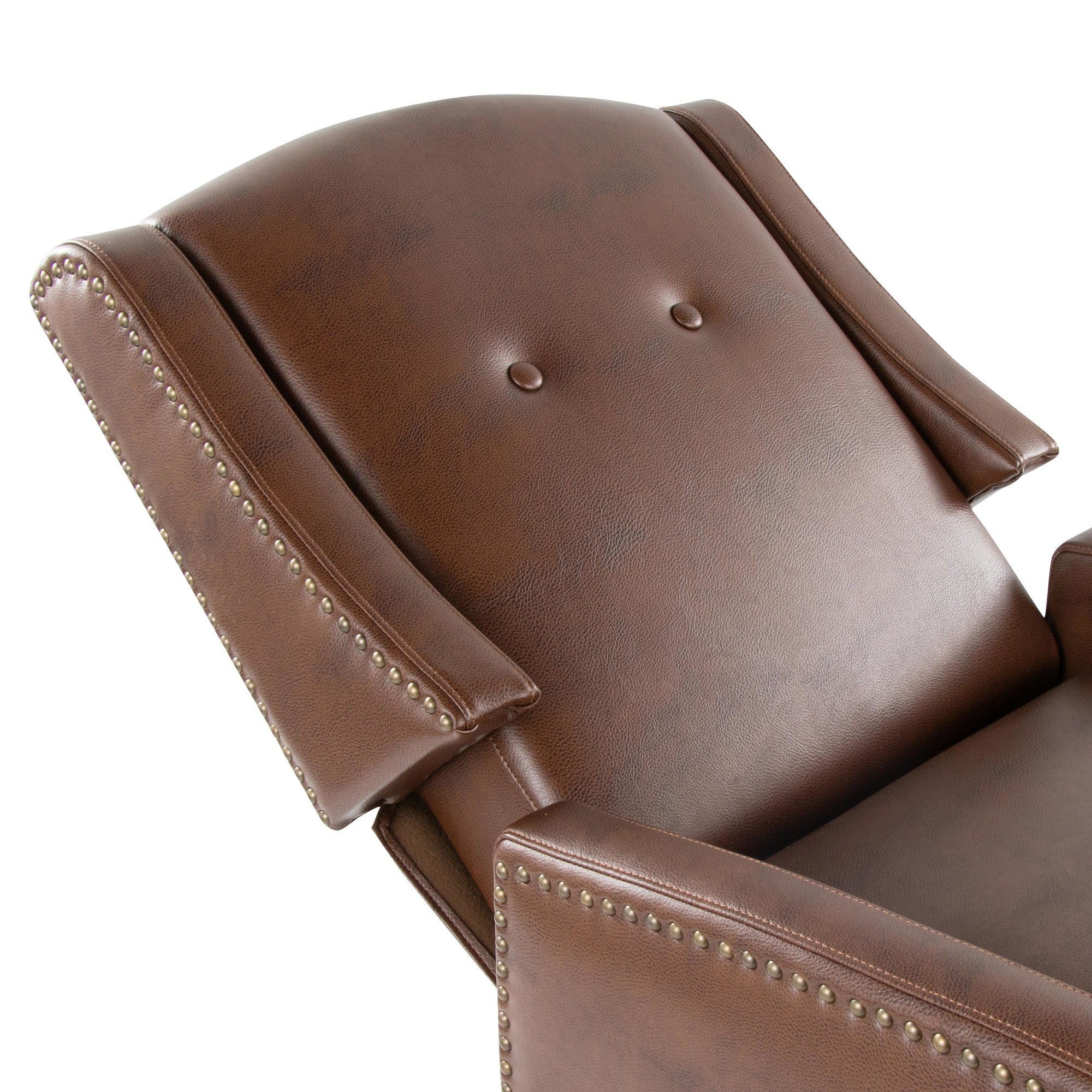 Stanley Recliner - Black Wood, Brown PU